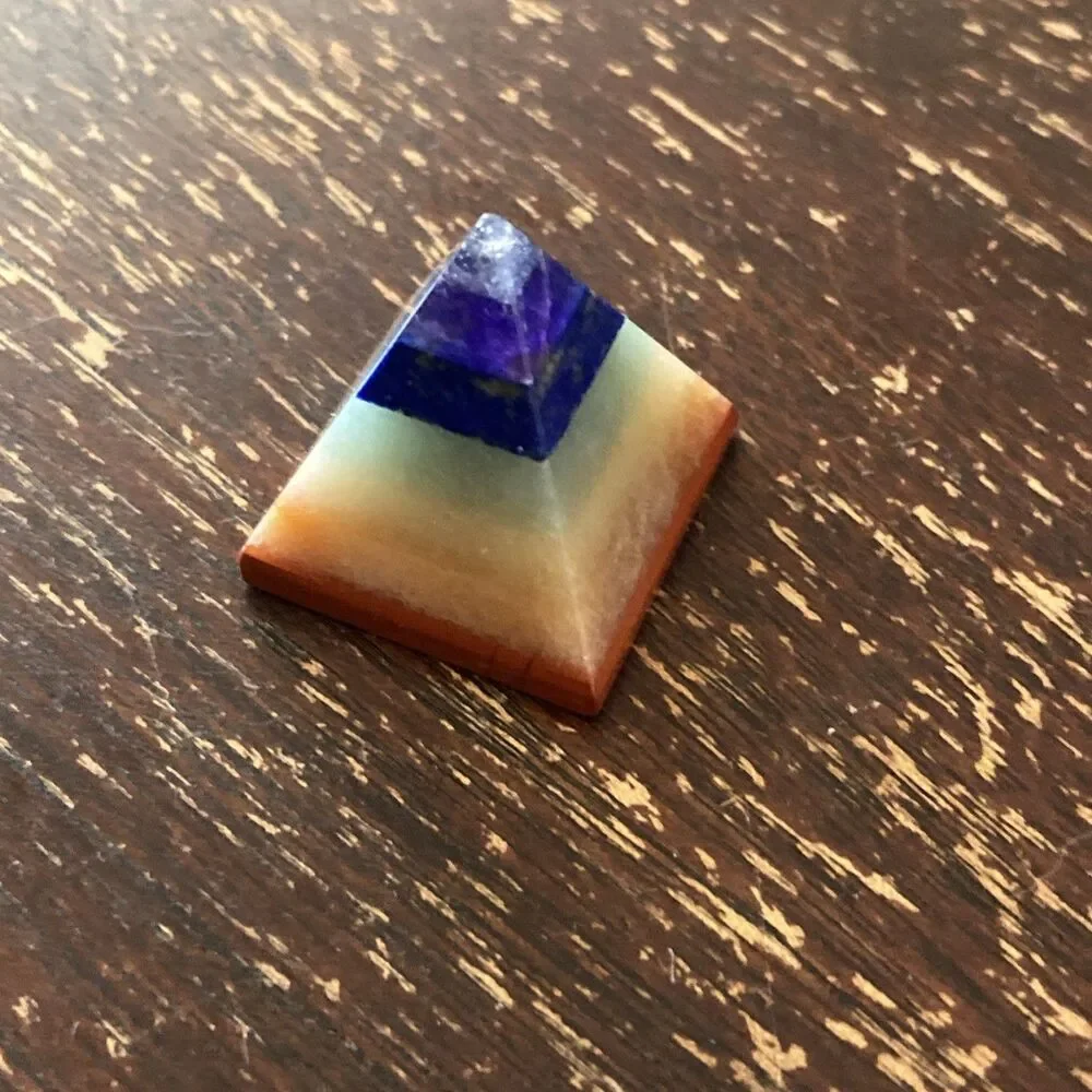 7 Chakra Crystal Pyramid Multicolor Agate Stone Worry Love Energy Healing